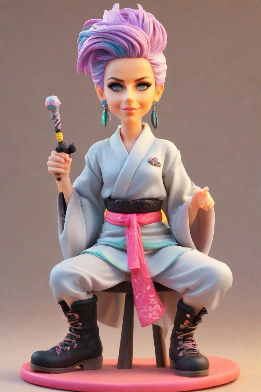 custom Warrior Anime-Inspired Bobblehead,She Wields a Sword: My Custom Bobblehead Adventure