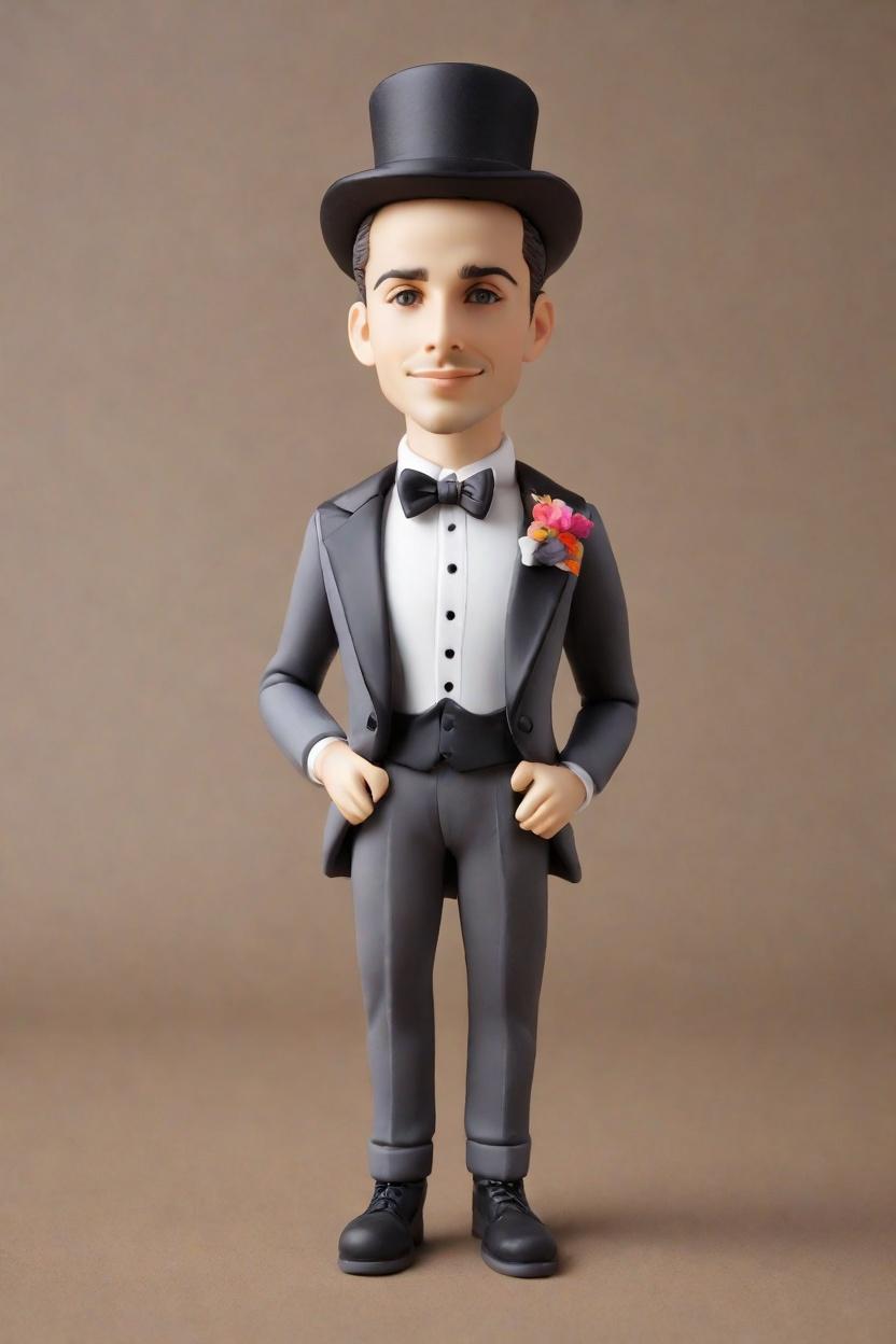 Custom Wedding Dapper Bobblehead,He Made His Own Groom Bobblehead!