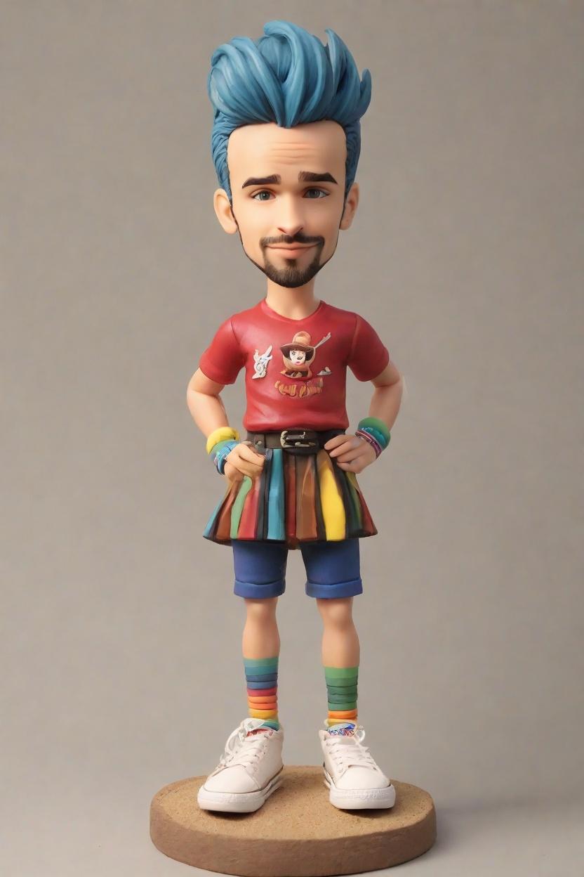 The Winking Rebel: A Custom Bobblehead Doll's Punk Rock Tale,Unleash Your Inner Rockstar with a Custom Bobblehead Doll!