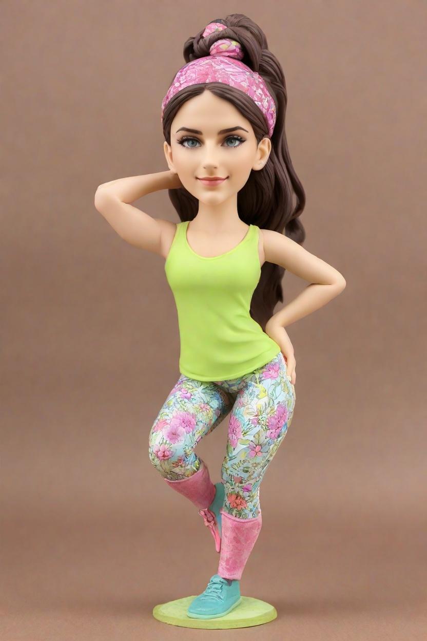 Custom Yoga Pose Bobblehead: Playful Petal Power,She Nailed It! Create Your Own Downward Dog Bobblehead