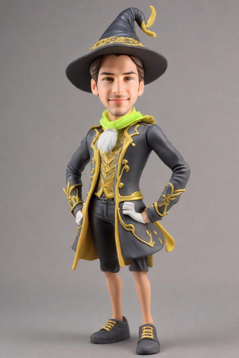 Personalized Custom Bobbleheads: The Ultimate Gift for Fantasy Realm Enthusiasts,He Winked at the Camera! Creating My Own Bobblehead Doll in a Neon Wizard's Outfit