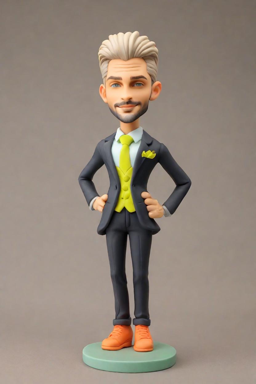 Confident Custom Punk-inspired Bobblehead,He Just Created His Own Punk-Style Bobblehead Doll!