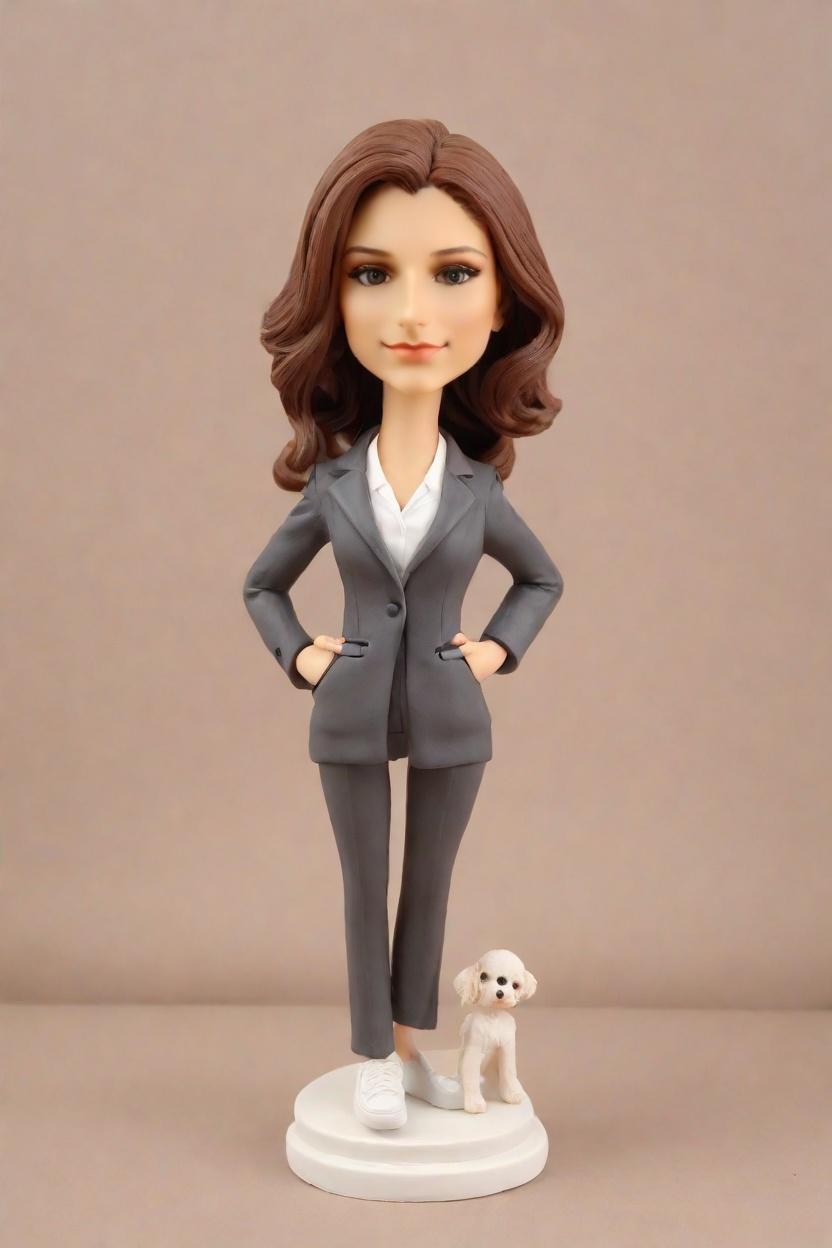 The Trophy-Holding CEO: A Custom Bobblehead Doll's Journey to Success,She Did That! Creating My Own Confident Bobblehead Doll on a High
