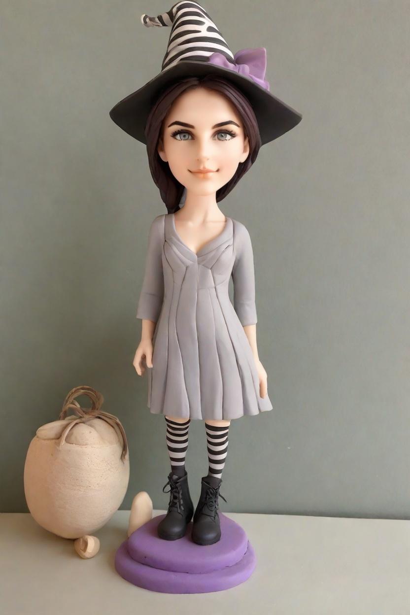 Sassy Vampire Brides and the Enchanted Bobbleheads: A Halloween Tale,My Halloween Night with a Playful Vampire Bride Figurine - A Social Media Adventure