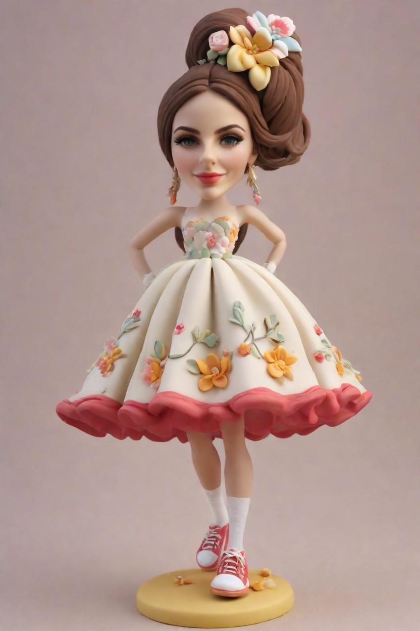 A Whirlwind of Elegance and Fun: Crafting Your Unique Bobble Head Doll with Mismatched Socks,She’s Got Swag! My Friend’s Custom Bobblehead Doll in a Floral Wedding Gown and Converse Sneakers