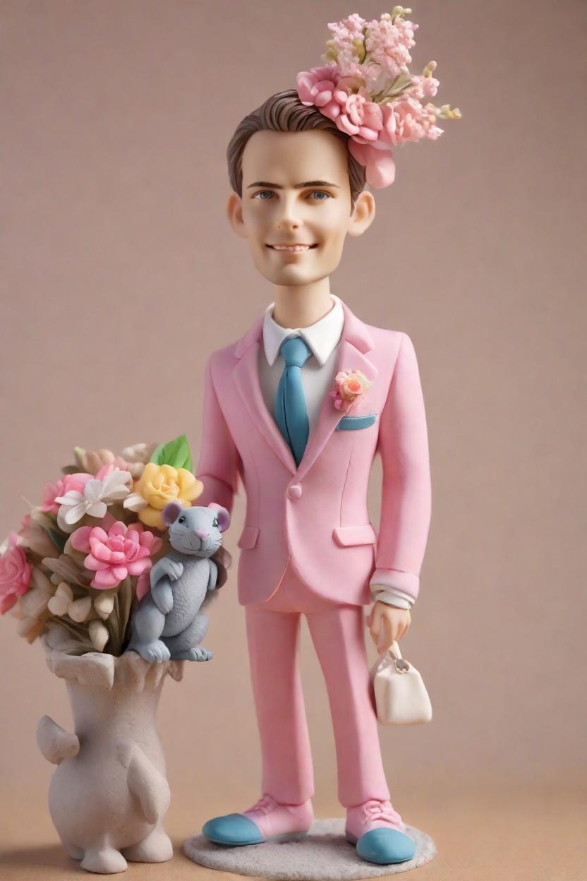 Trend Alert: Unique Bobble Head Dolls Custom for Mother's Day,He's Winking at Mother's Day: Create Your Own Bobblehead Dad Holding Flowers!