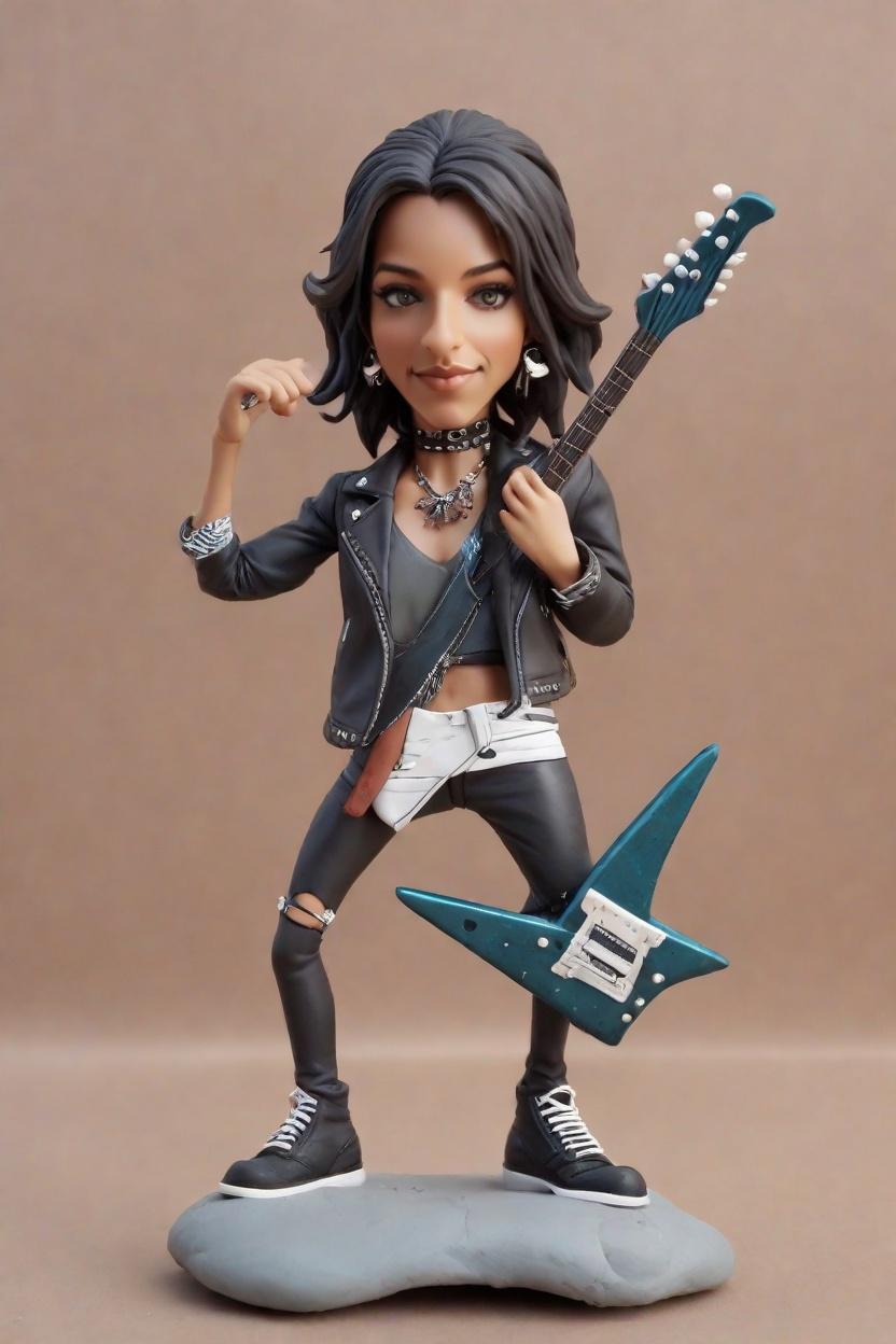 custom Rockstar Style Figurine Bobblehead,She's Making Her Own Rock Goddess Bobblehead Doll!