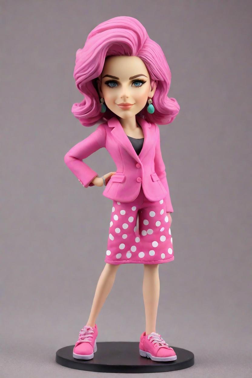 In Trend: Neon Pink Blazer Bobbleheads - A Fashion Statement That's Also a Desk Toy,Just Got My Custom Bobblehead Doll and It's Game-Changing! 😎 #OfficeFashion