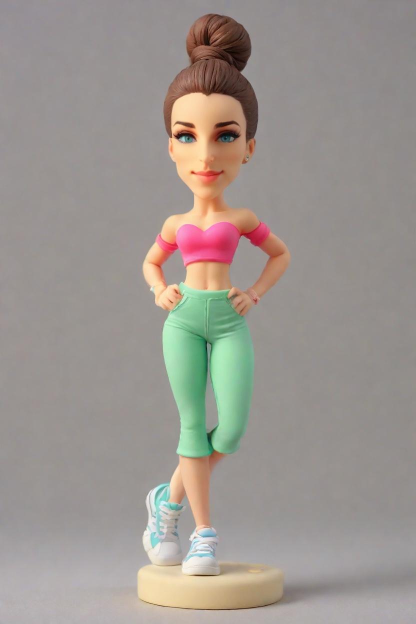 Custom Fitness Flexing Bobblehead,She's Flexing Her Muscles: Create Your Own Bobblehead Doll