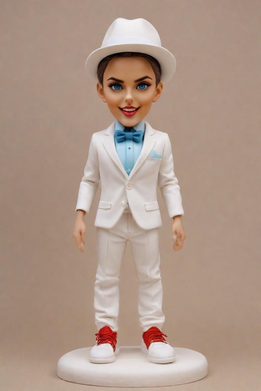 Custom Recognition Chic Bobblehead,She Created Her Own Confident Trophy-Holding Bobblehead