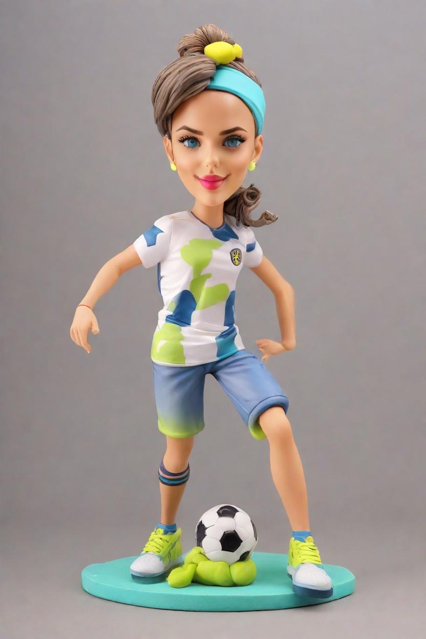 Custom Kicking Soccer Bobblehead,She's a Goal Machine: Make Your Own Bobblehead Doll