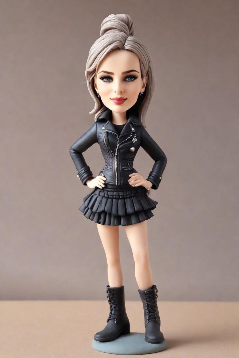 Empowerment in Motion: Custom Bobblehead Dolls Capturing the Female Force,She's Got Swagger: Creating My Own Bobblehead Doll in a Leather Jacket and Tutu