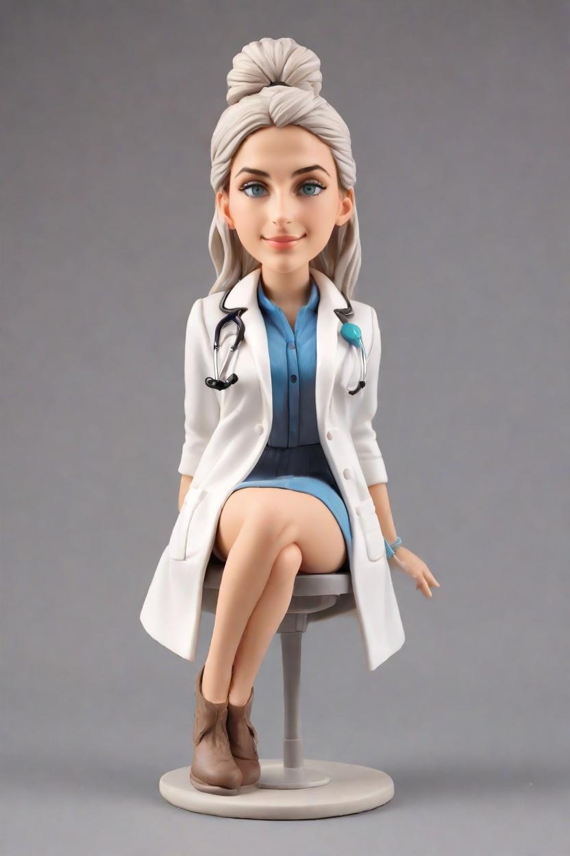 Custom Medical Chic Bobblehead,Nurse's Cheeky Stethoscope Bobblehead Adventure