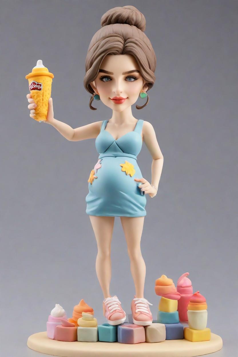 Custom Baby Shower Figurine Bobblehead,She Created Her Own Bobblehead for the Shower!