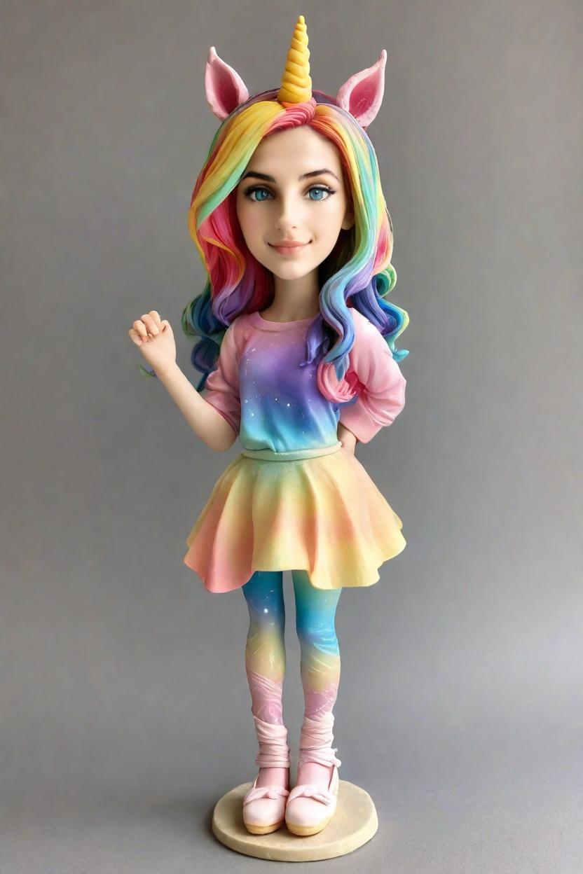 Custom Unicorn Fantasy Sparkly bobblehead,She Created a Magical Unicorn Bobblehead Doll!