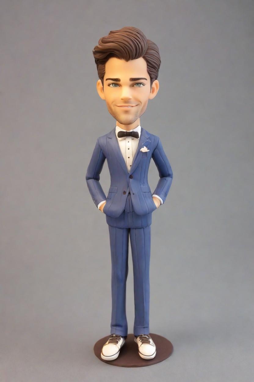 The Ultimate Businessman's Mini-Me: A Pinstripe Suit and Converse Sneakers Tale,Confidently Strutting in Style: My Custom Bobblehead Journey in a Pinstripe Suit