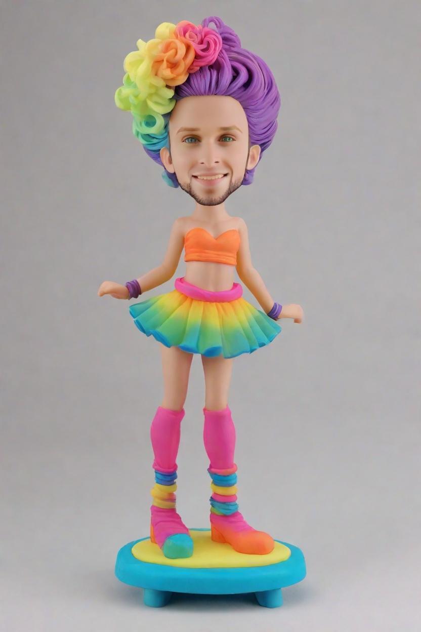 Custom Pride Celebration Bobblehead,He Made His Own Rainbow Bobblehead Doll!