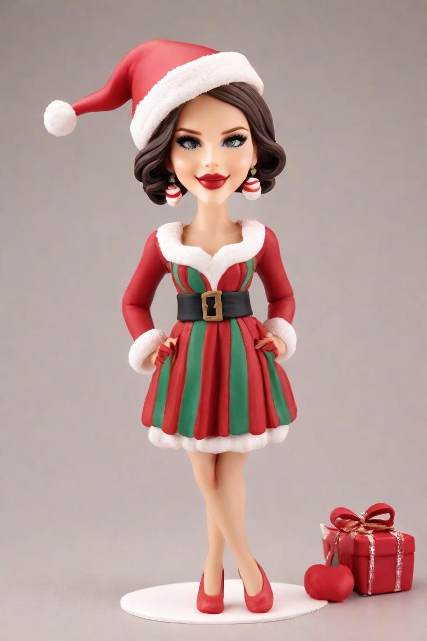 Custom Christmas Cheerful Bobblehead,She Created Her Own Festive Bobblehead Doll!