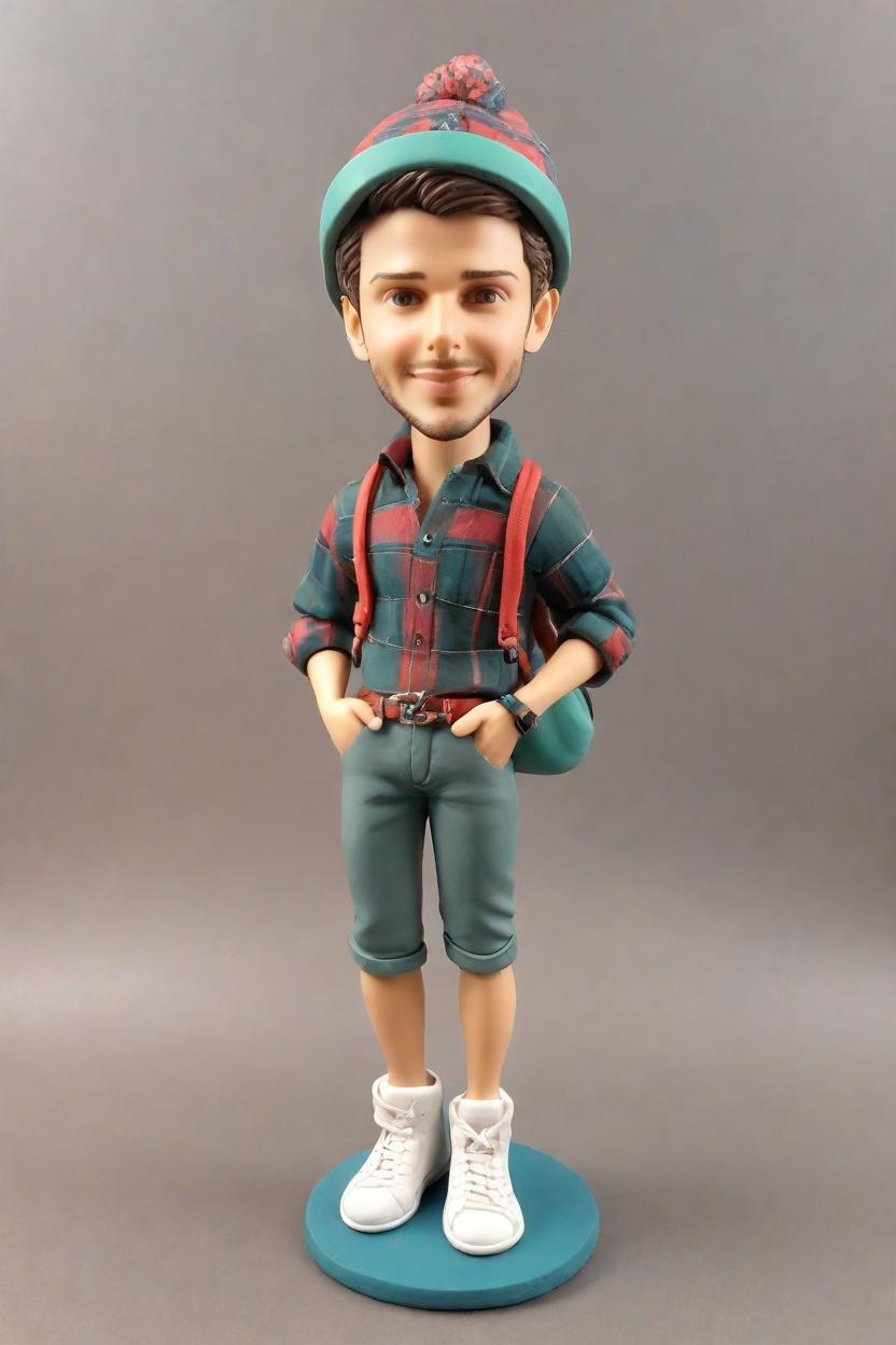 Casual Cool Custom Bobblehead,He Made His Own Playful Bobblehead! 😜