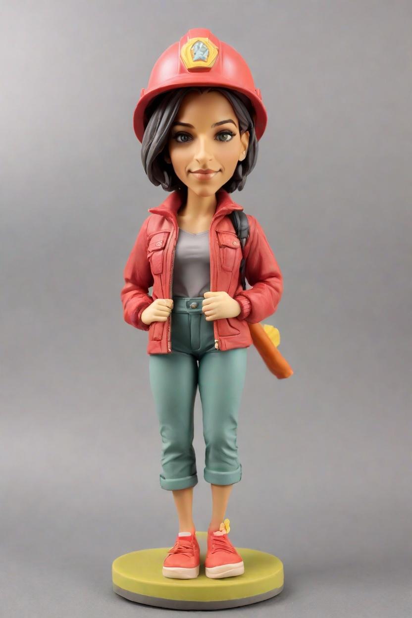 Custom Heroic Firefighter Bobblehead,She Created Her Own Firefighter Bobblehead Doll!