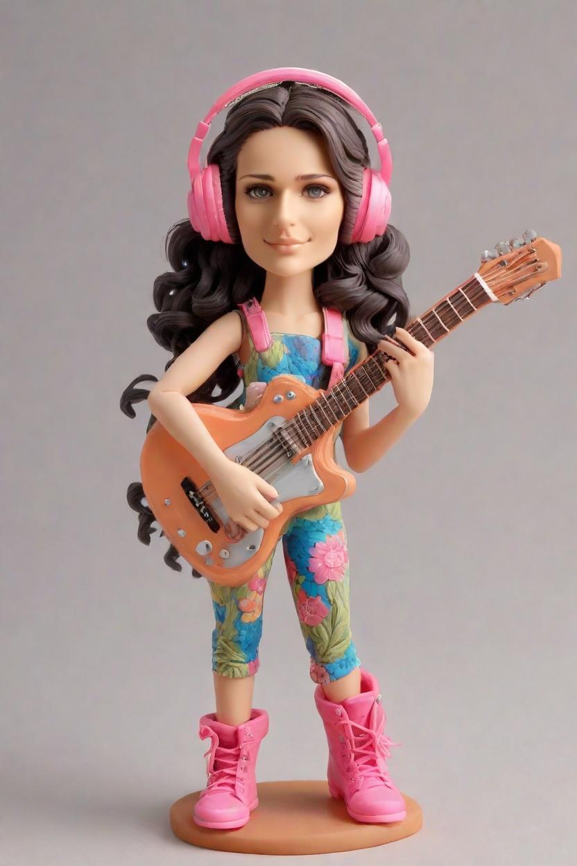 Custom Music Vibes Figurine Bobblehead,She's Grooving: Make Your Own Bobblehead Doll