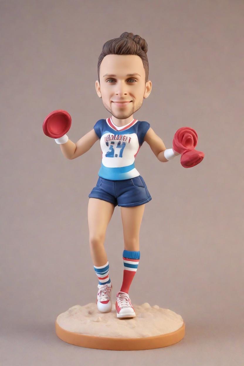 The Sports Fan's Dream: A Megaphone, Cheerleading Pose, and My Own Bobblehead,Cheering on the Home Team: A Fan's Journey with a Personalized Mini-Me Figurine