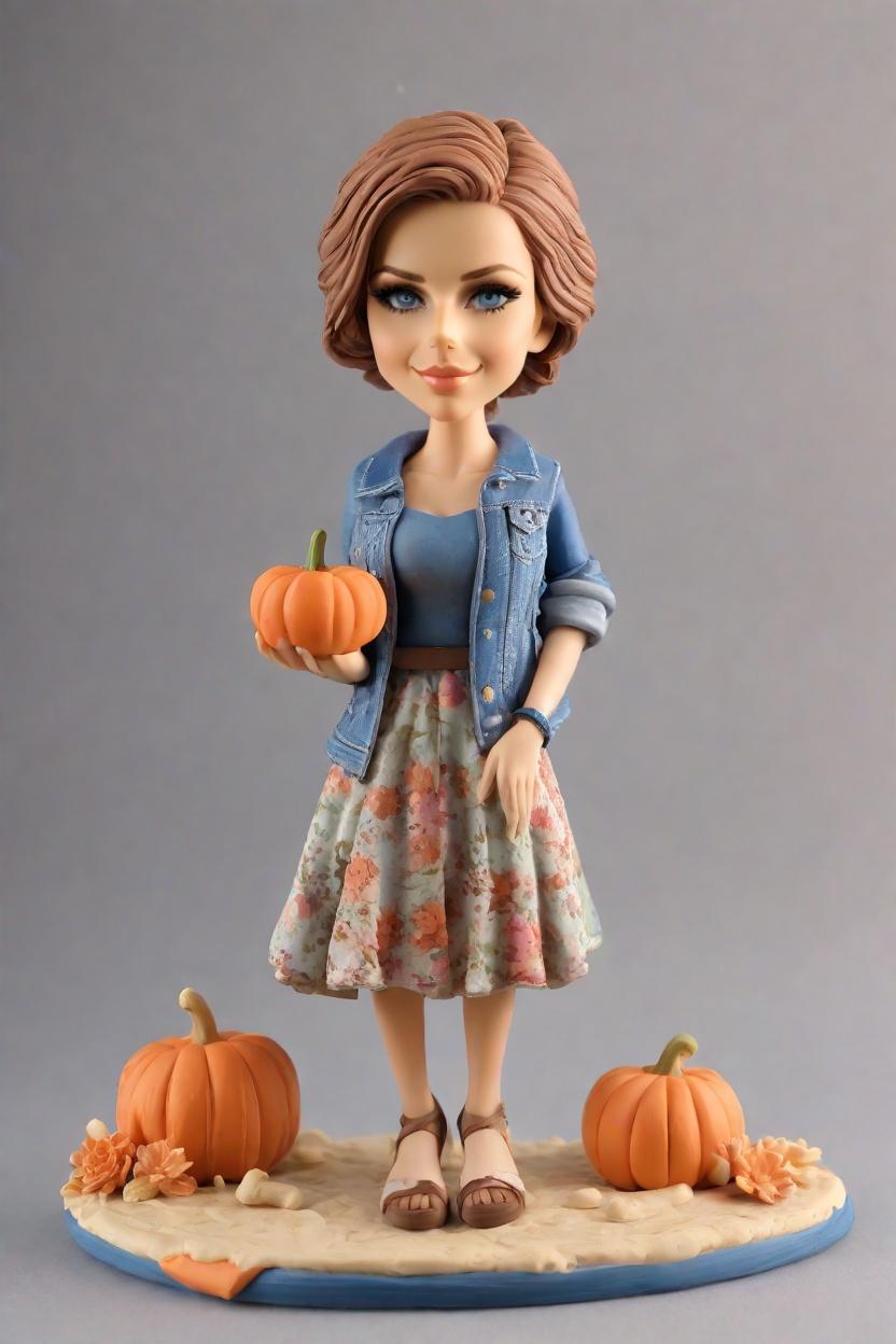 Custom Thanksgiving Stylist Bobblehead,She Created Her Own Thanksgiving Stylist Bobblehead Doll