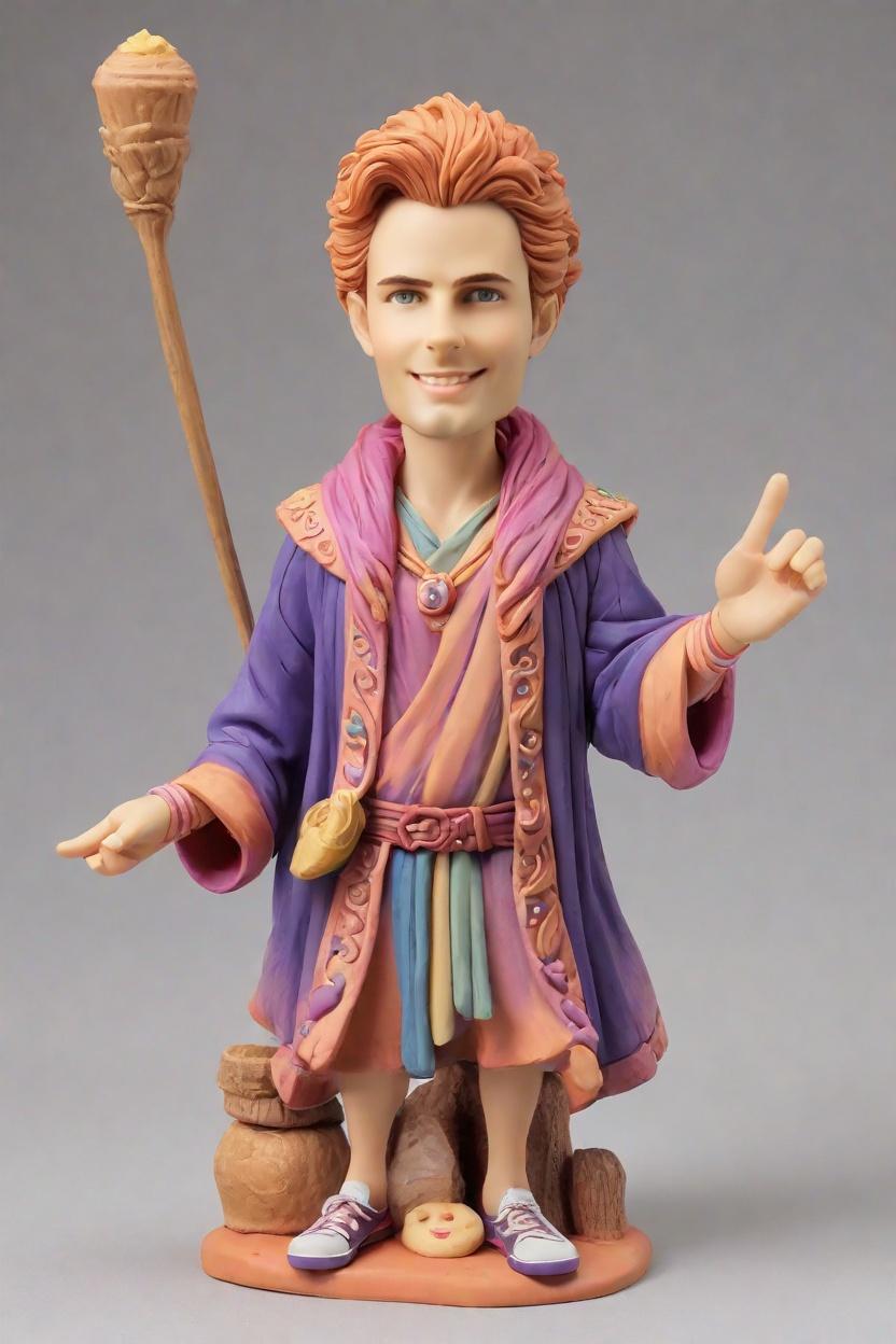 custom Wizard Wave Bobblehead,John's Magical Wand Wave Bobblehead Creation