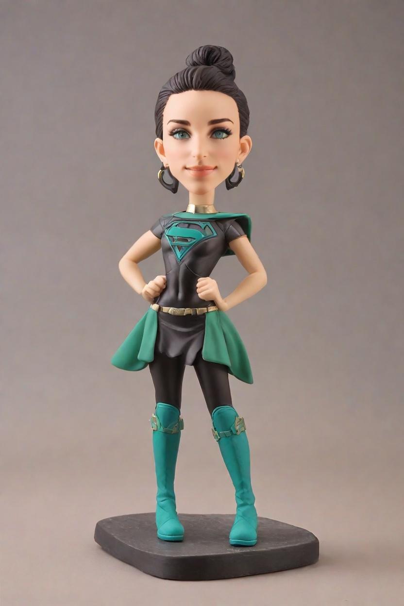 Heroic Custom Superhero Bobblehead,She Nailed Her Superhero Look with a Custom Bobblehead!