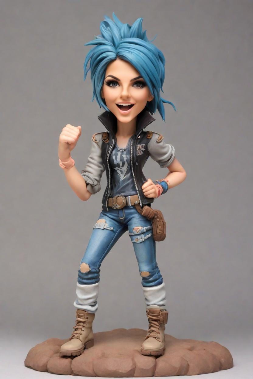 Custom Heroic Fallout Female Bobblehead,She Strikes a Power Pose with Her Custom Bobblehead!