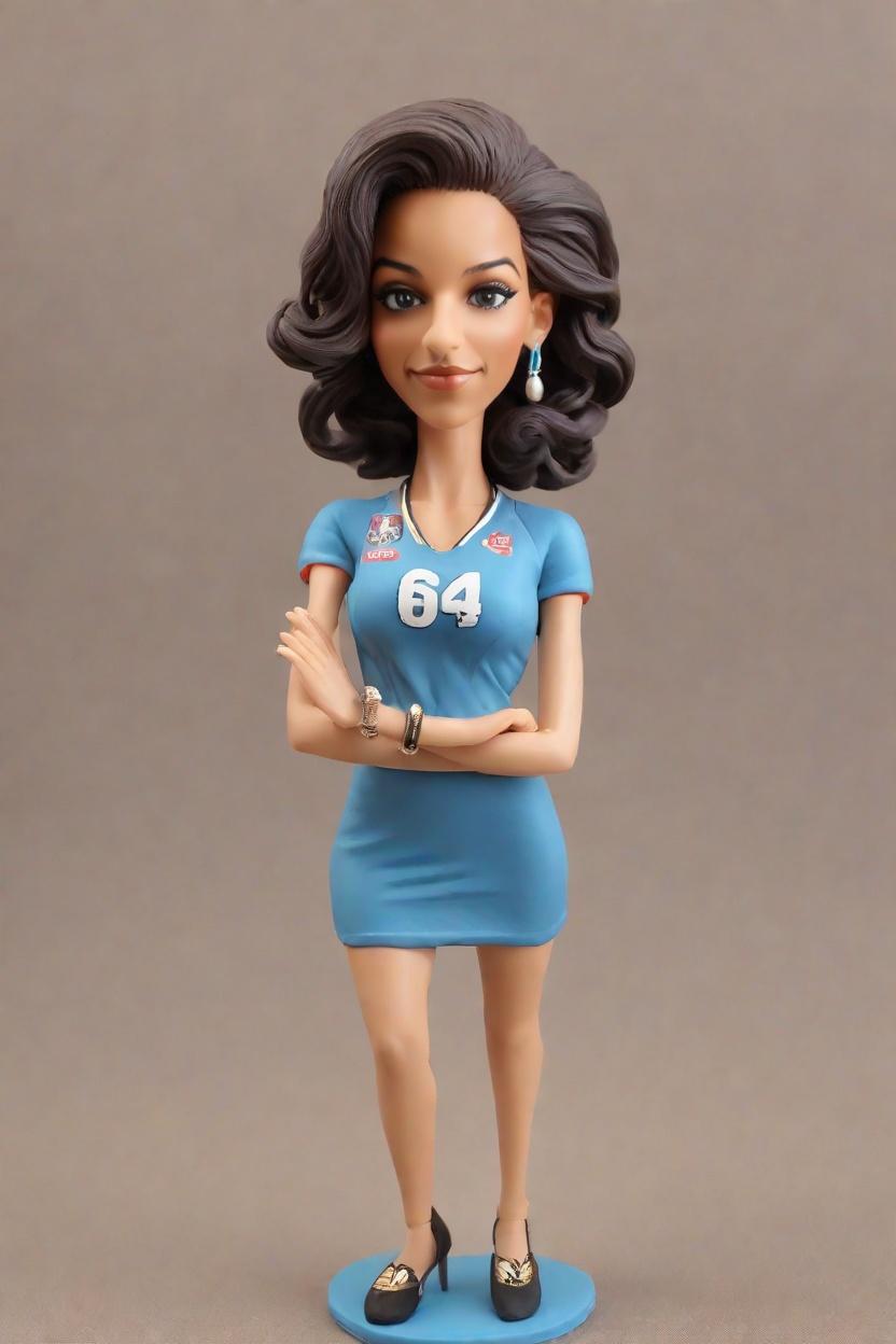 Custom Victory Pose Glamorous Bobblehead,She Nailed It! My Custom Bobblehead Doll in Football Chic