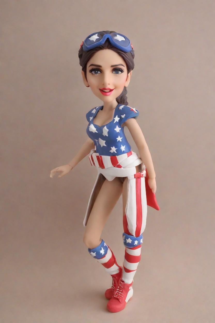 Custom Heroic Pose Patriotic Bobblehead,She Made Her Own Captain America-Inspired Bobblehead Doll!