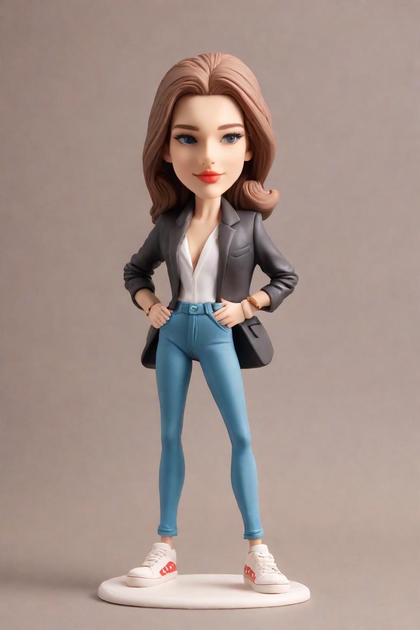 Custom Office Chic Bobblehead,She Created Her Chic Office Bobblehead