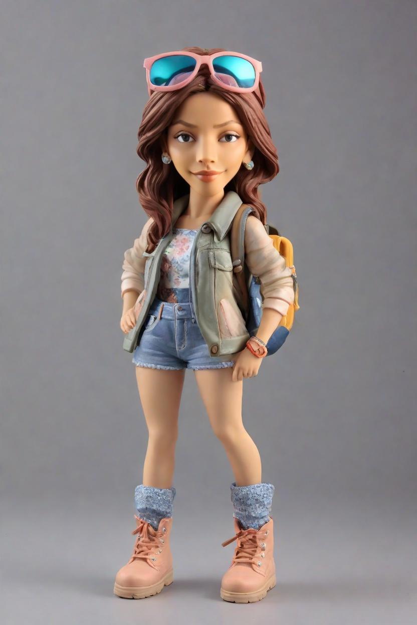 Custom Adventure-ready Bobblehead,She's Ready to Roam: Create Your Own Bobblehead Doll