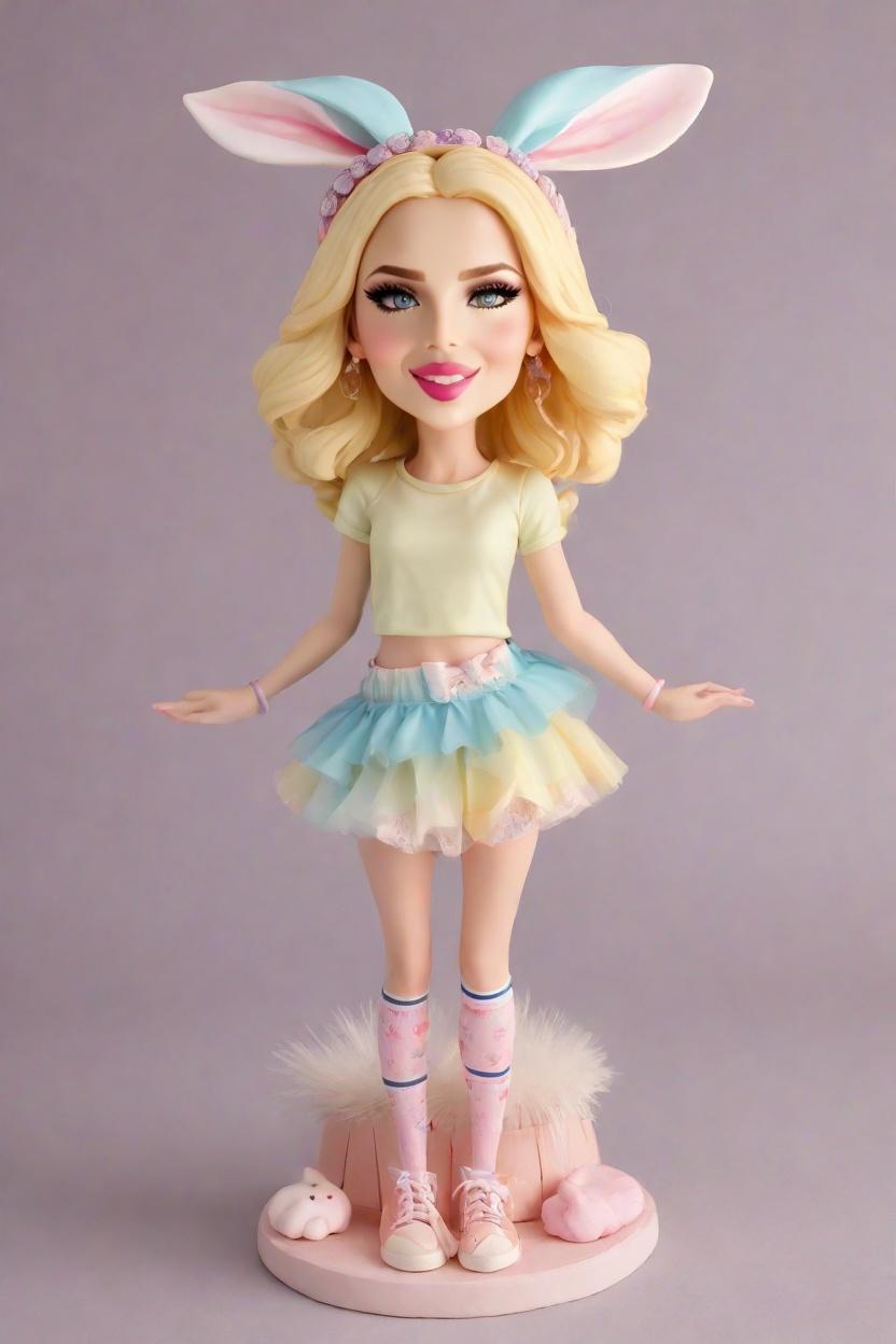 Custom Easter Playful Bobblehead,She Created a Cheeky Easter Bunny Bobblehead!