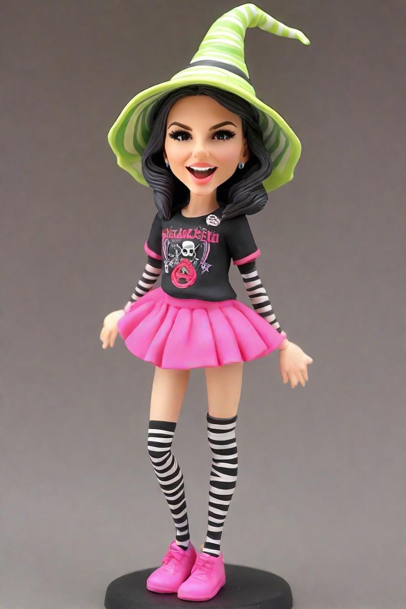custom Halloween Punk bobblehead,She Created a Punk Witch Bobblehead Doll!