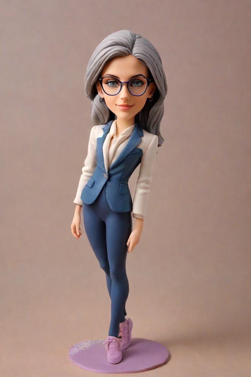 Custom Office Hero Bobblehead,She Created Her Confident Desk Lean Bobblehead!