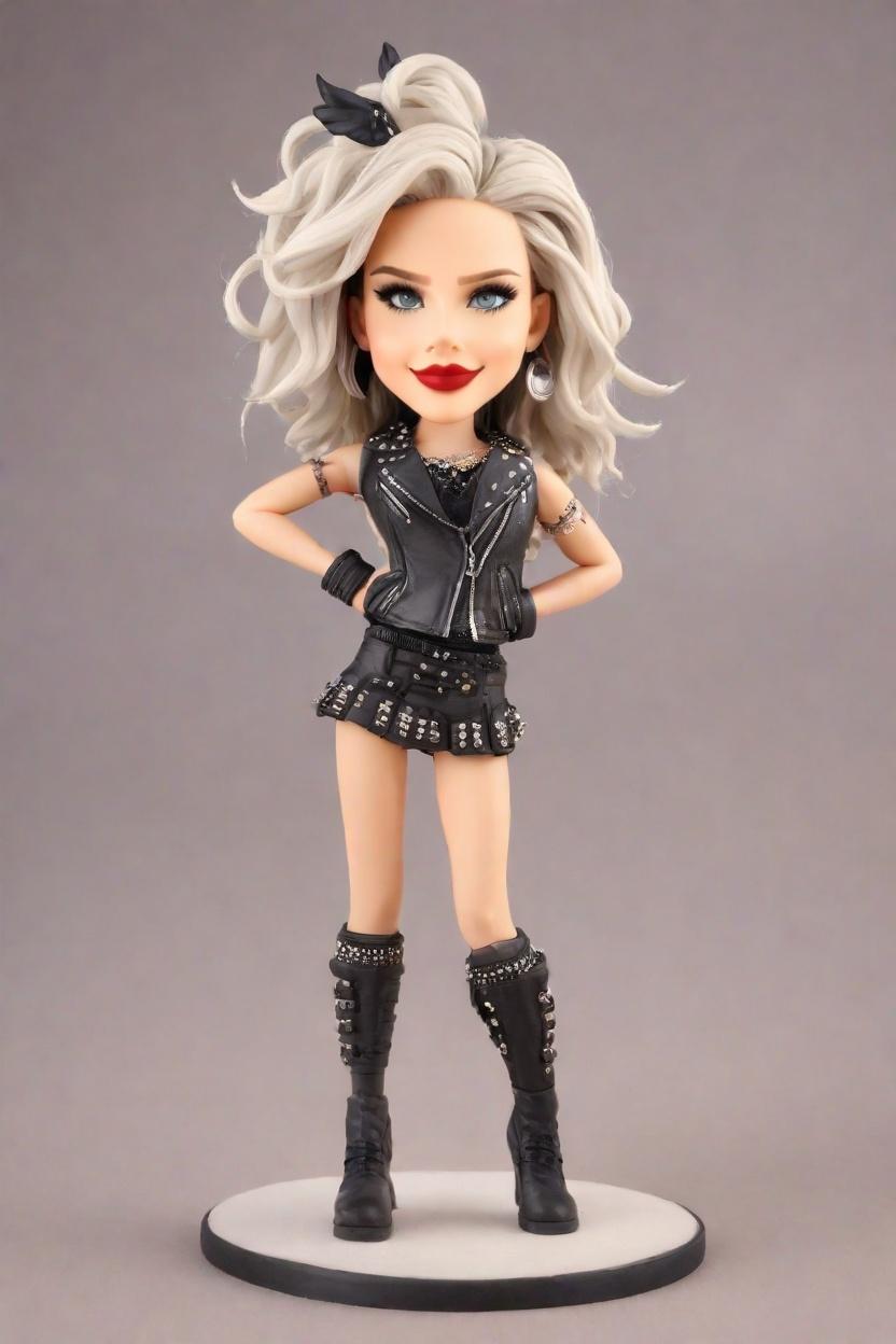 Custom Anime-Inspired Confident Bobblehead,She Created Her Own Punk-Inspired Bobblehead Doll!