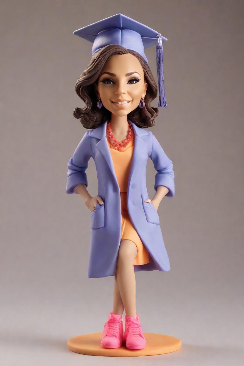 Trend Alert: Chic Cap and Gown Bobblehead Dolls Hit the Fashion Scene,Sara's Epic Graduation Throw: Creating Her Own Bobblehead Doll Story