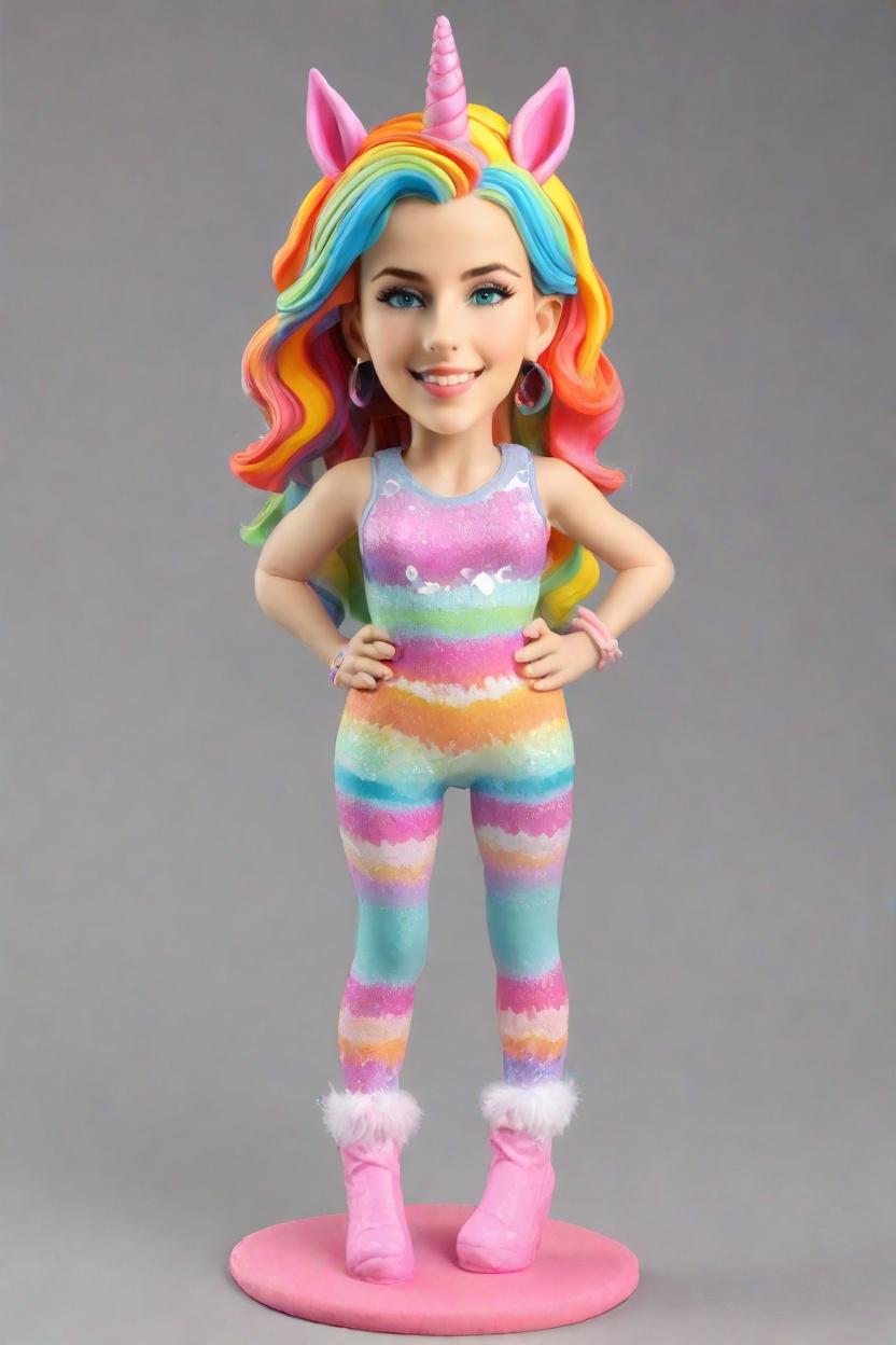 Custom Unicorn Fantasy Figurine Bobblehead,She Created Her Own Unicorn Bobblehead Doll!