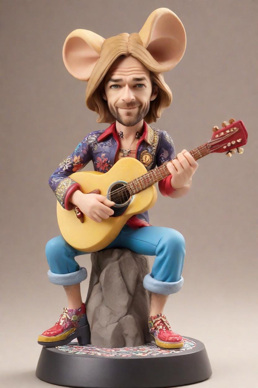 Custom Rock Star Bobblehead: Psychedelic Guitarist,He Made His Own Jimi Hendrix-Style Bobblehead!