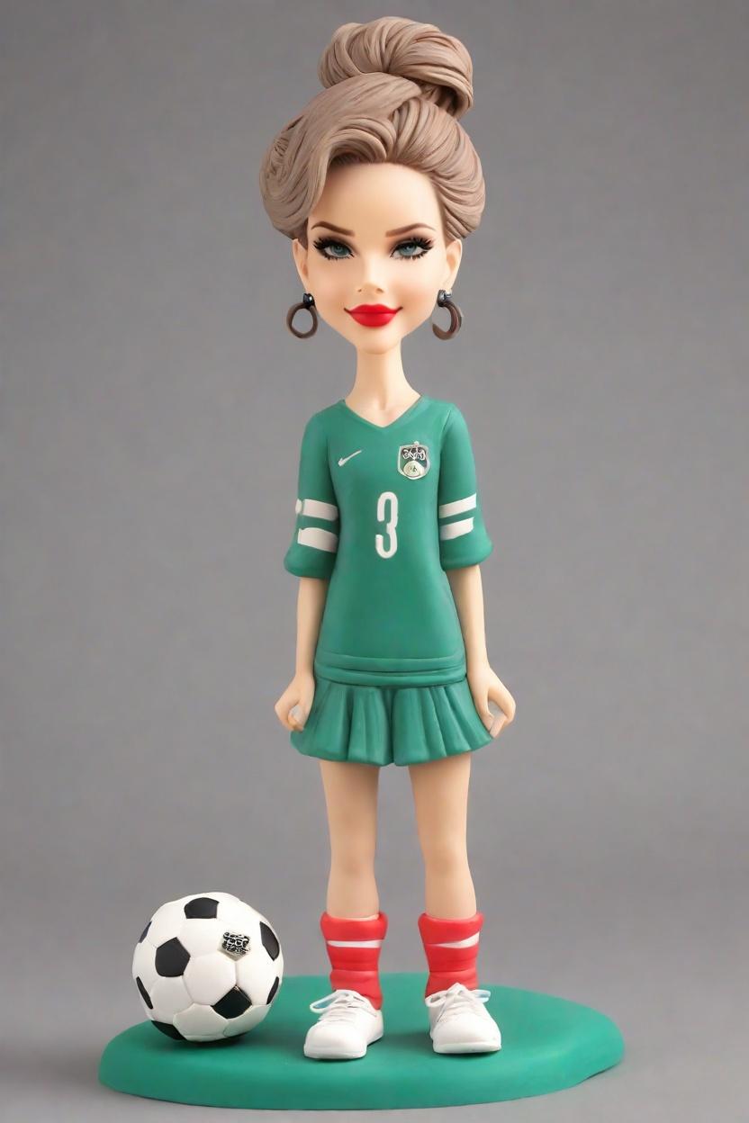 Custom Kicking Playful Bobblehead,She's Making Her Own Playful Soccer Bobblehead!