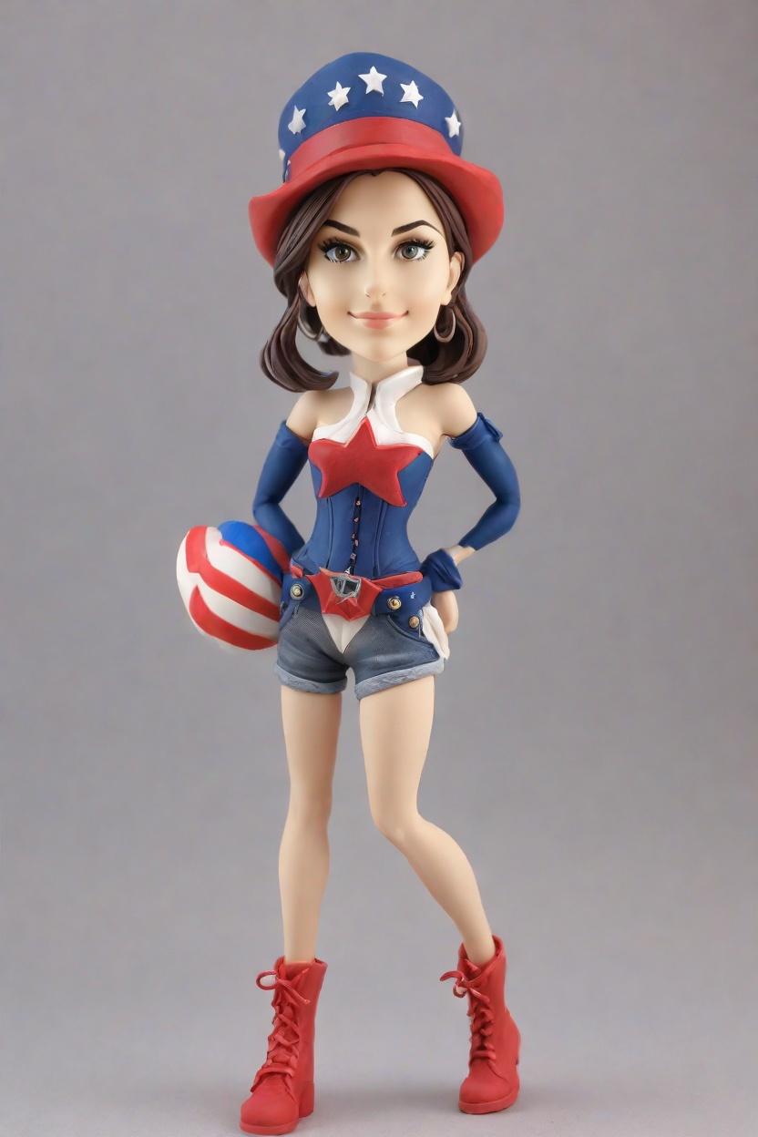 Heroic Custom Patriotic Bobblehead,She Transformed into a Superhero!