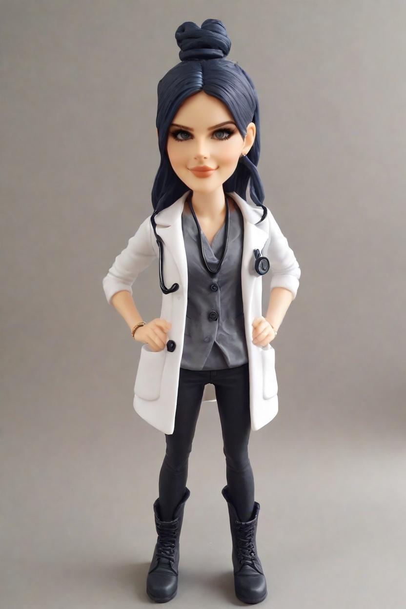 Stethoscope and Smirk: Unveiling the New Trend in Personalized Figurines,Confident Stethoscope Sway: My Mini-Me Strikes a Punk Pose