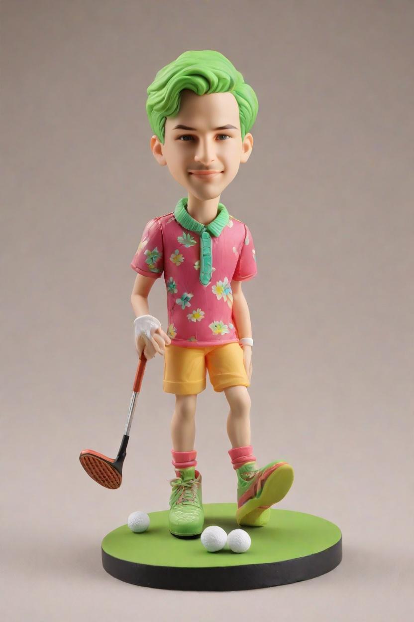 Custom Golfing Hero Figurine Bobblehead,John Shares His Golf Swing with a Bobblehead