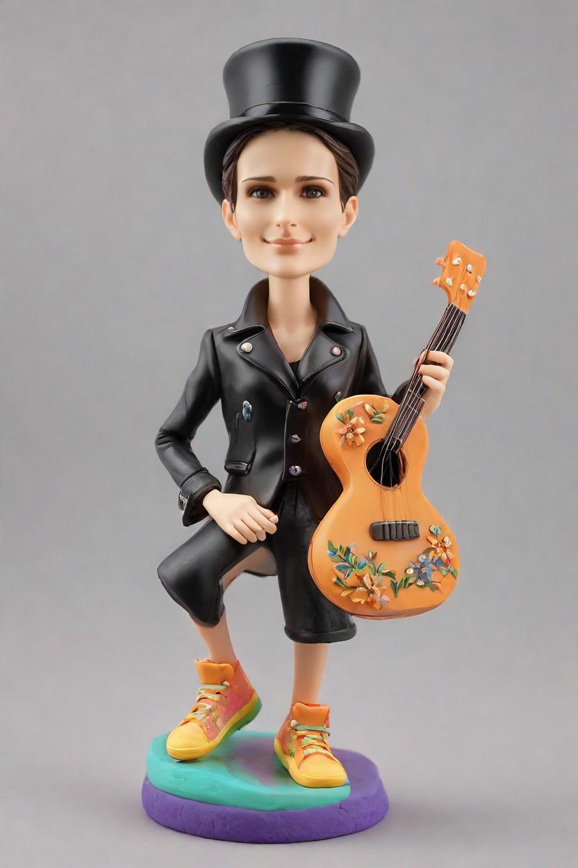 Custom Rockstar Female Bobblehead,She Created Her Rockstar Bobblehead Dream!
