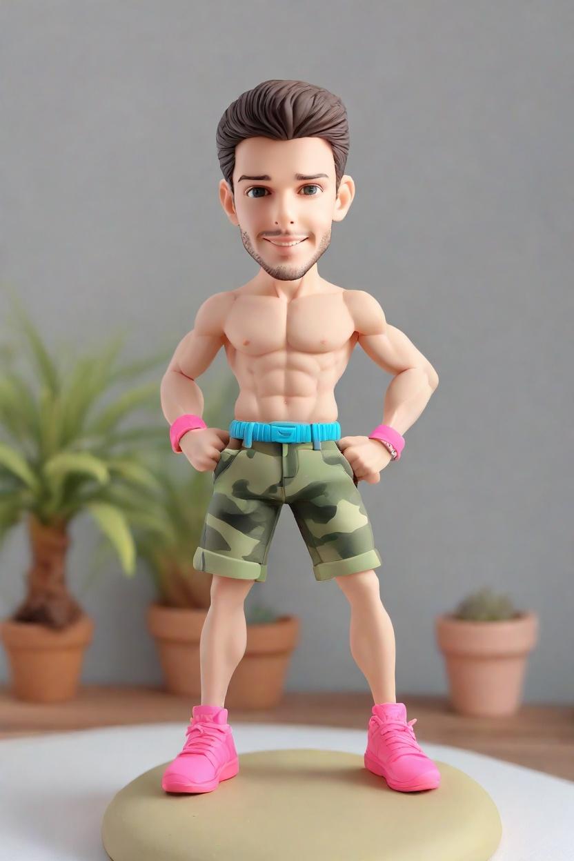 Custom Fitness Flexing Bobblehead,John Just Created His Own Playful Flexing Bobblehead!