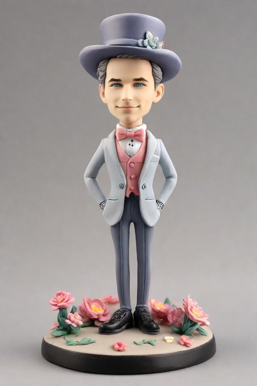 Personalized Custom Bobbleheads: The Ultimate Holiday Gift for the Fashion-Forward Guy,He's Got Swagger! Creating My Own Bobblehead Doll in a Floral Blazer