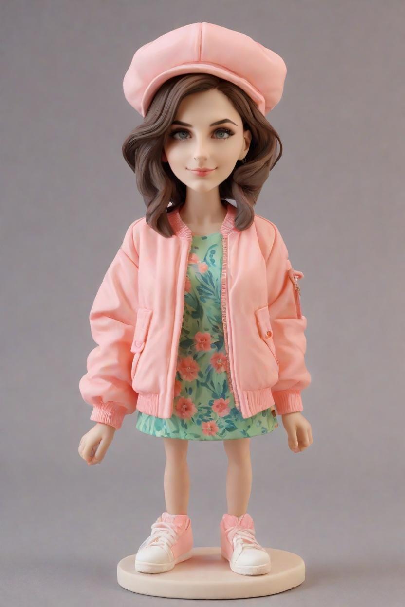 Confident Custom Playful Bobblehead,She Created Her Own Playful Wink Bobblehead Doll!