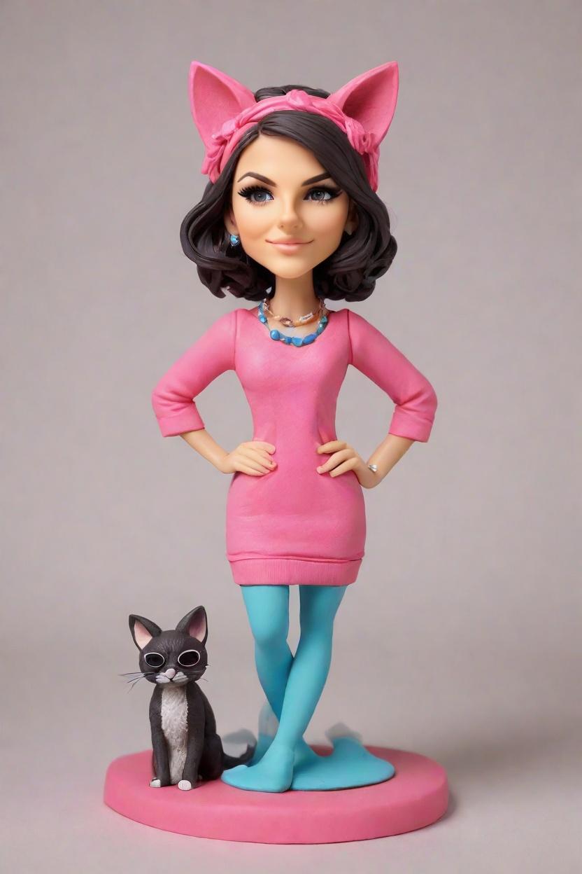 custom Playful Glamour bobblehead,She's crafted her own playful Glamour bobblehead doll! 💃🕶️